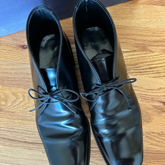 Prada Black Leather Men’s Lace Up Boots size 8 main image 4